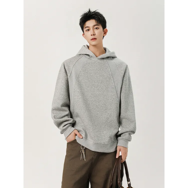 秋季新款解构拼接连帽卫衣长袖百搭宽松潮流简约纯色