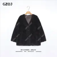 老琴私服【温哥华】琥珀流光风宽松V领气质短外套女冬季新款 33201