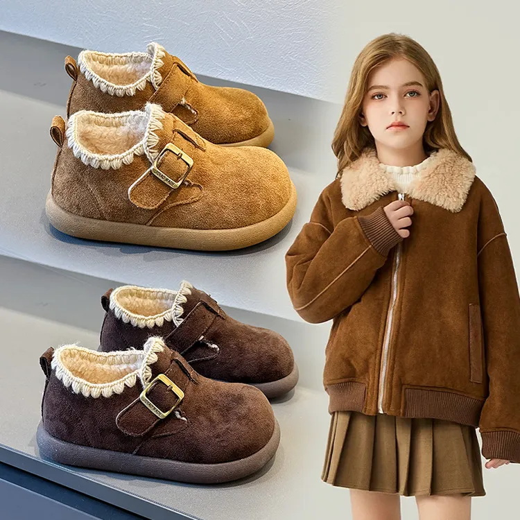 儿童软底防滑雪地靴2025冬季款男童女童勃肯鞋中大童防滑保暖棉鞋