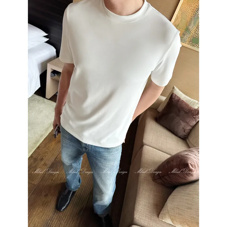 MBNL-F「羊毛T」秦磊男装兰精莫代尔羊毛混纺休闲T恤LL-WSY1114