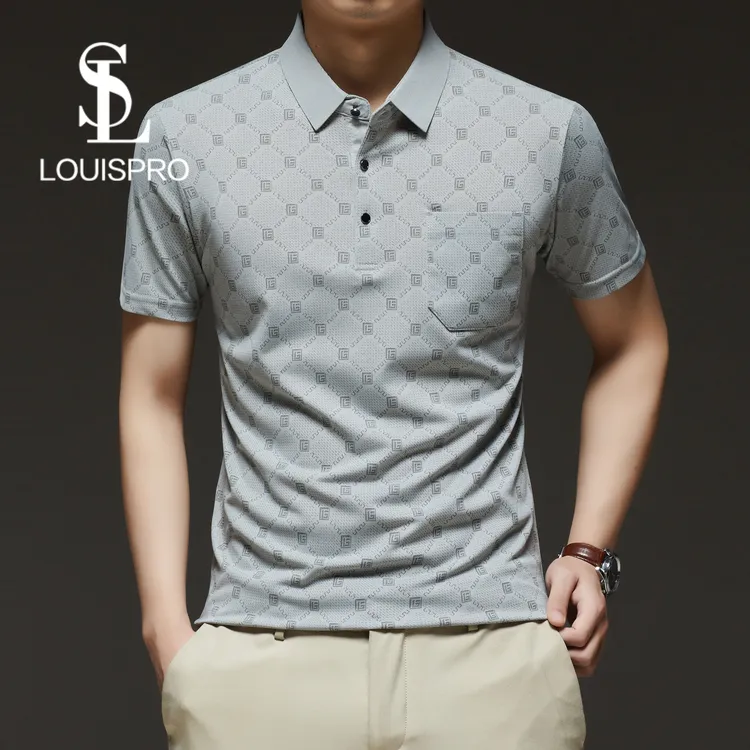 Louispro品味男士｜经典翻领Polo衫夏季新款休闲印花透气时尚短袖T
