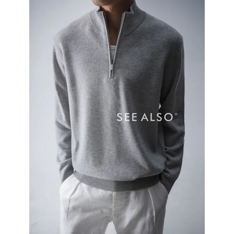 SEE ALSO『国王礼物』超精纺14针100%绵羊毛老钱半拉链长袖保暖毛衣