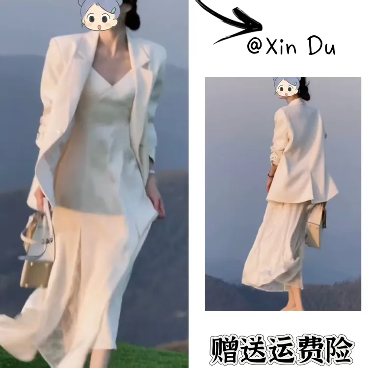 2025秋季新款时尚显瘦气质女士网红洋气两件套百搭款D22198