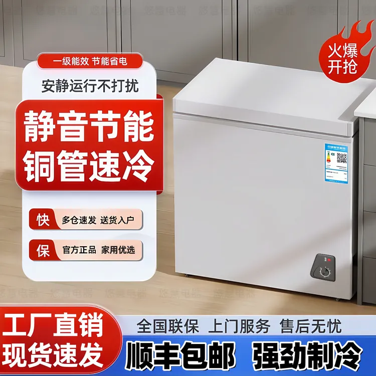 【4543人收藏】【瑕疵】冰柜家用小型全冷冻冷柜保鲜两用冷藏冷冻迷你