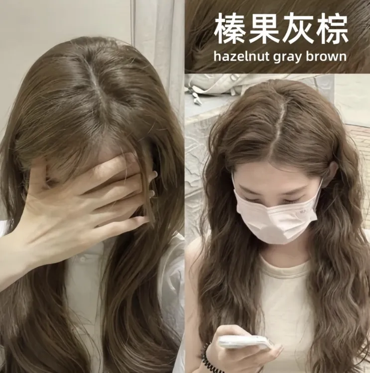【买一赠一】榛果灰棕免漂天然植物染发膏剂显白直接染不伤发自己染