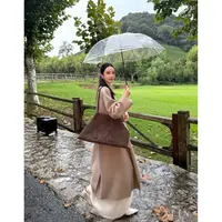 阿琳ALIN【栗境寻踪】狐狸绒手工羊毛大衣女秋冬双面呢外套AL5HBD11
