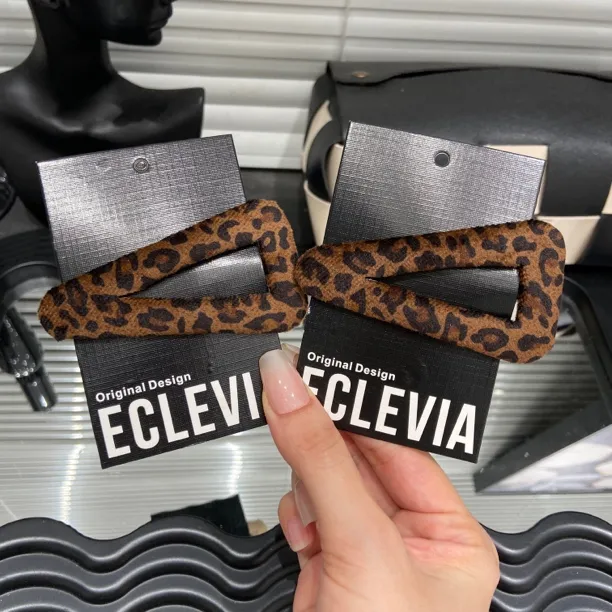 E4906 秋冬豹纹bb发夹女高级感发卡前额侧边刘海夹2025新款头饰女