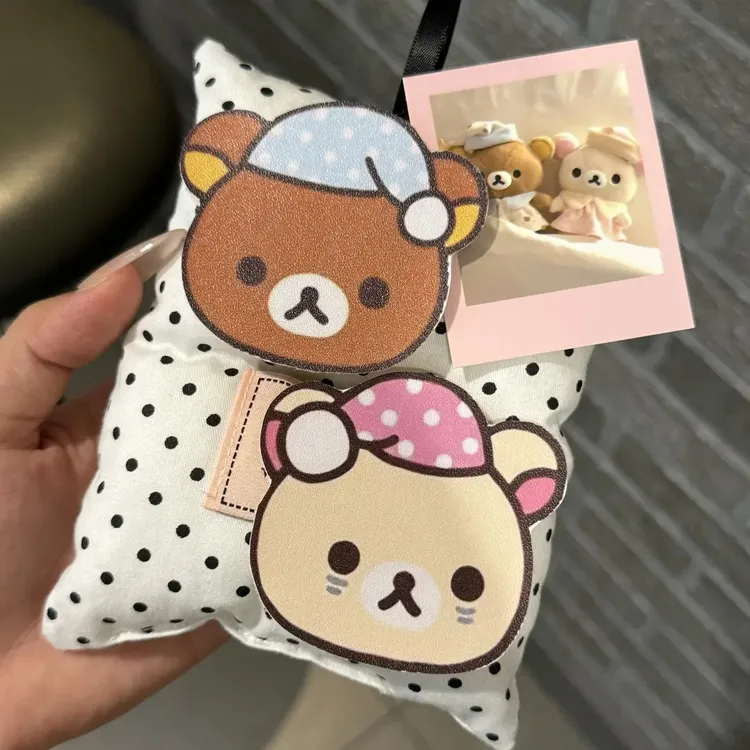睡帽轻松熊可爱刘海贴可爱少女棉花糖猫碎发贴魔术贴无痕发饰