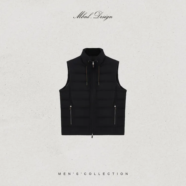 MBNL-F「Retro.腔格」秦磊男装90白鹅绒绵羊毛混纺马甲LL-WMJ6014