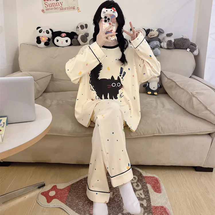 女童睡衣纯棉秋季长袖公主女孩儿童2025春秋学生新款中大童家居服