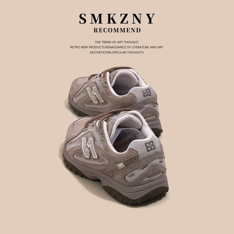 真皮复古德训鞋女2025新款运动休闲鞋软底不累脚绝美阿甘鞋6881XF