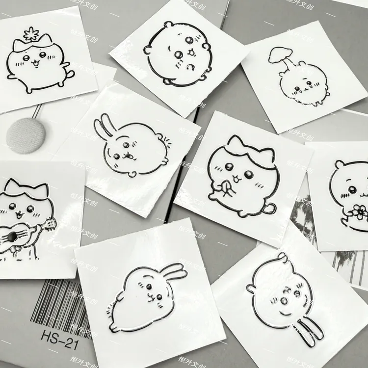 乌萨奇吉伊小八水晶标卡通立体贴纸笔记本手机平板冰箱贴开学装饰