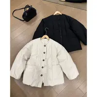 小静静一会【中空纱羽绒服】冬季单排扣大口袋外套2412B5804