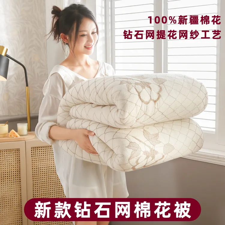 2025新款提花网新疆棉被冬被全棉絮棉花被子被芯垫被褥子宿舍学生