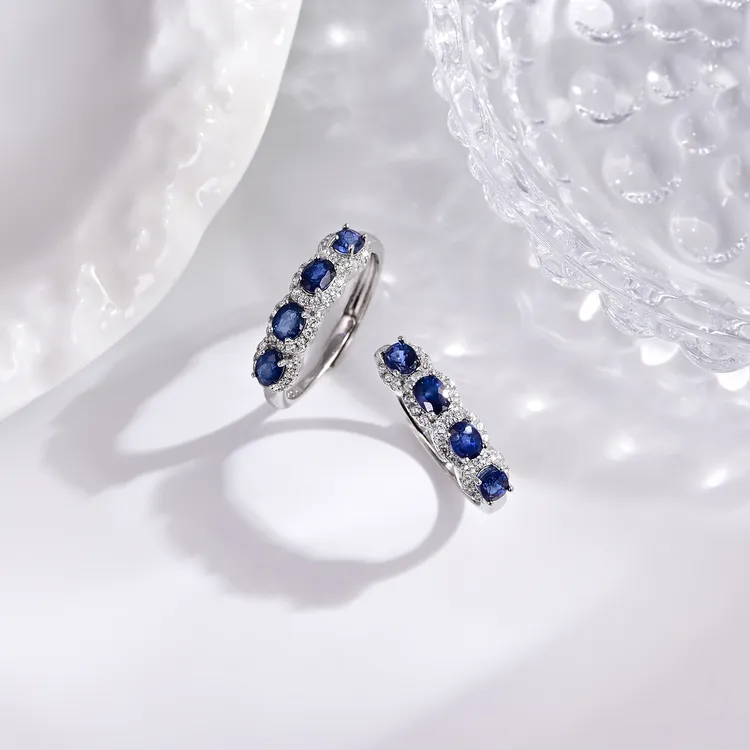 【云上叙】 V09801-M-S925银蓝宝石戒指-多样性发一件-4×3mm（甄选）