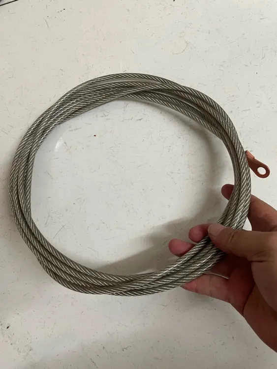 6/8mm船用逆变器下水线地线304不锈钢丝绳八字杆拖线带绝缘外皮