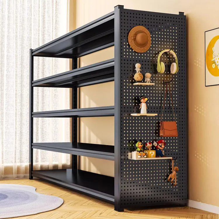 家用货架多层置物架落地角钢储物架简易阳台杂物收纳架钢制铁架子