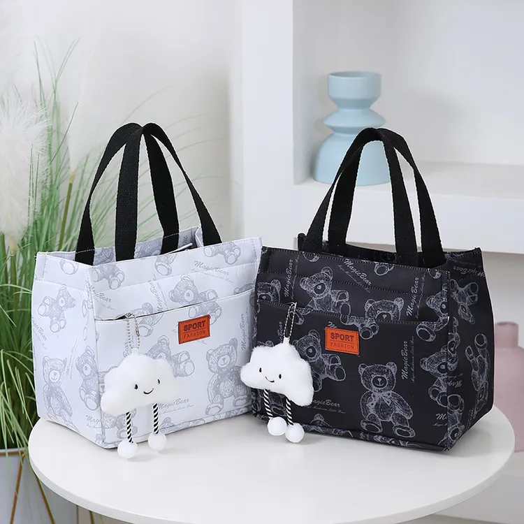 上班饭盒手提包带饭高颜值便当包防水手提袋大容量加厚手提包