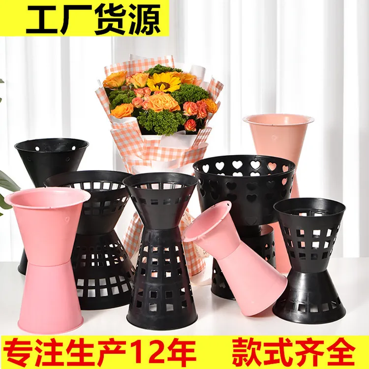 方墩墩插花包花神器花束内胆箭筒加高花桶鲜花包装方墩墩插花神器