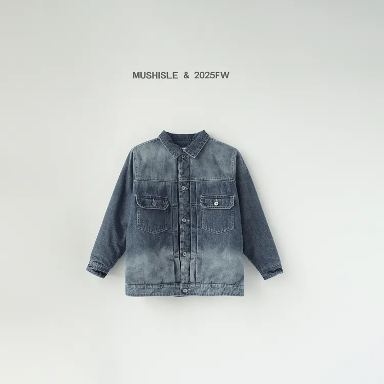 【MUSHISLE】阿又冬季童装儿童男童中大童复古百搭牛仔棉服85030D