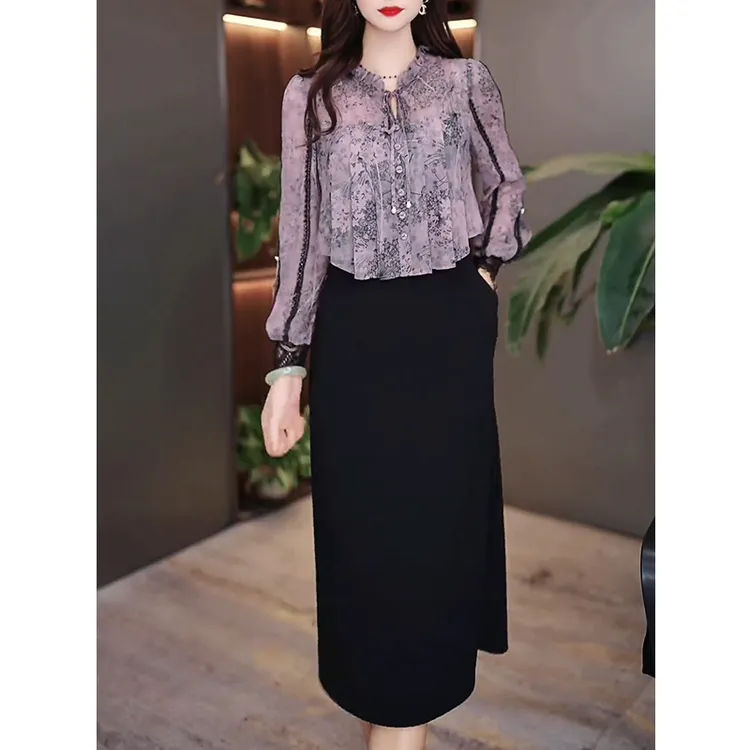 时尚气质优雅修身显瘦遮肚子中长款裙子2025年春季新款口袋连衣裙