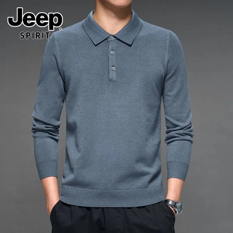 JEEPSPIRIT吉普保暖男士毛衣通勤针织衫2025春季新款商务休闲上衣