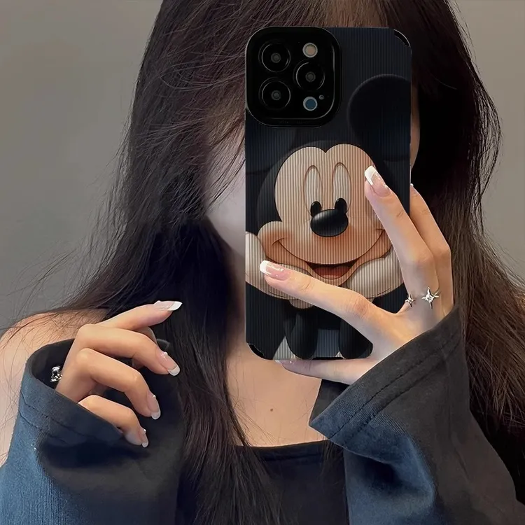 适用苹果16ProMax手机壳iPhone15全包防摔小羊皮可爱笑脸趣味卡通