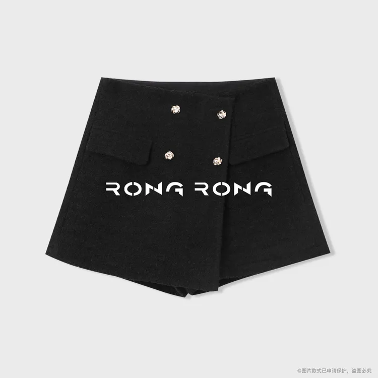 溶溶【比例神器】RONGRONG 精选绵羊毛混纺圈圈呢肌理裙裤25C8796