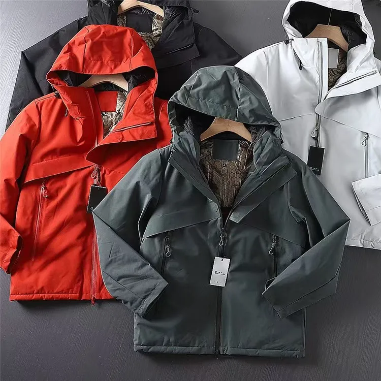 长袖连帽常规款厚款拉链加厚登山户外冲锋衣