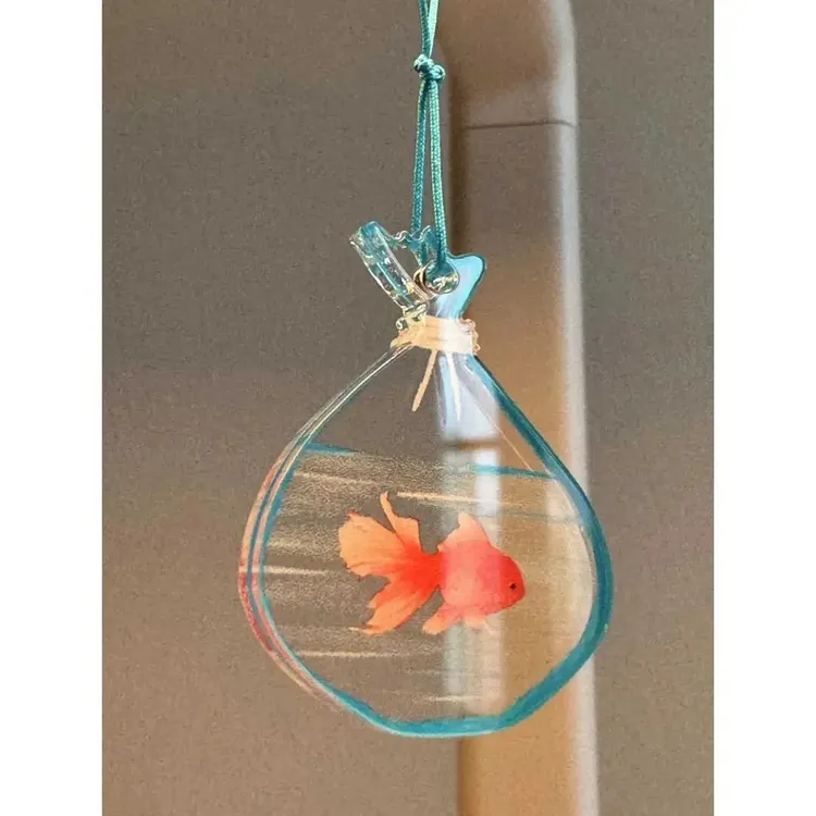 透光小金鱼挂件ins亚克力包包挂件可爱卡通挂饰金鱼袋创意送礼物