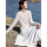 2025年秋季新款气质蕾丝套头针织衫女装上衣SXZZS25122