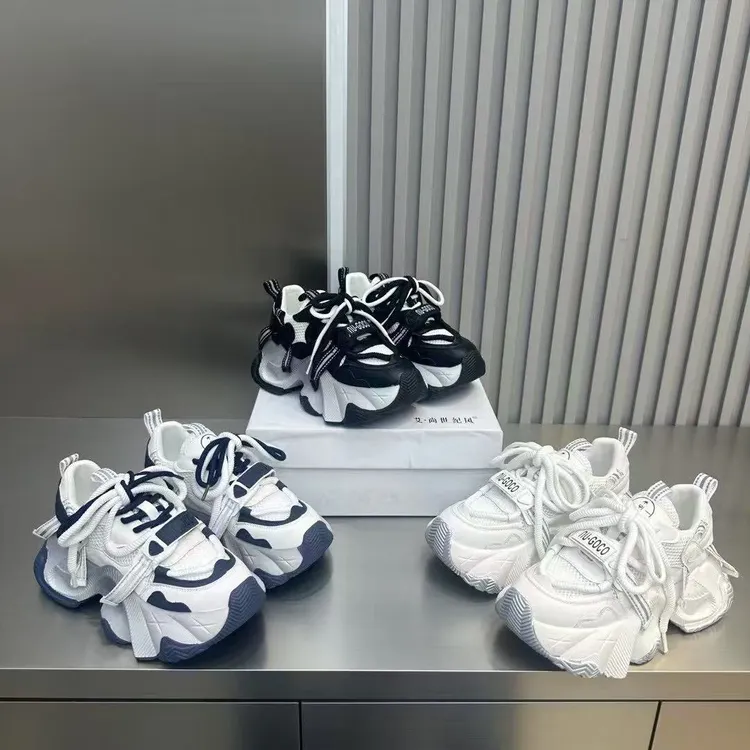 2025春季新款松糕厚底增高百搭舒适高颜值显腿长网红休闲老爹鞋女