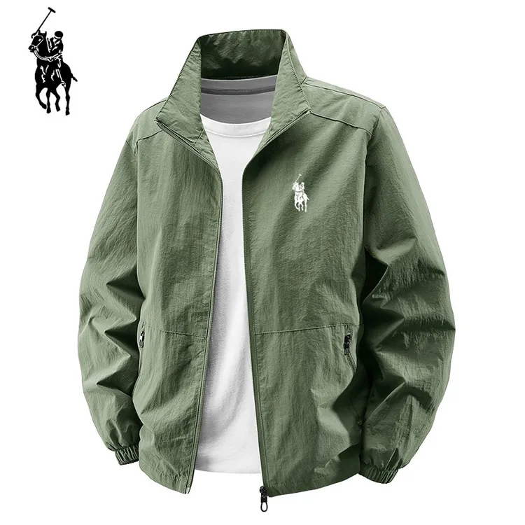 保罗凯乐枫夹克男外套秋季休闲大码宽松大码立领户外薄款冲锋上衣