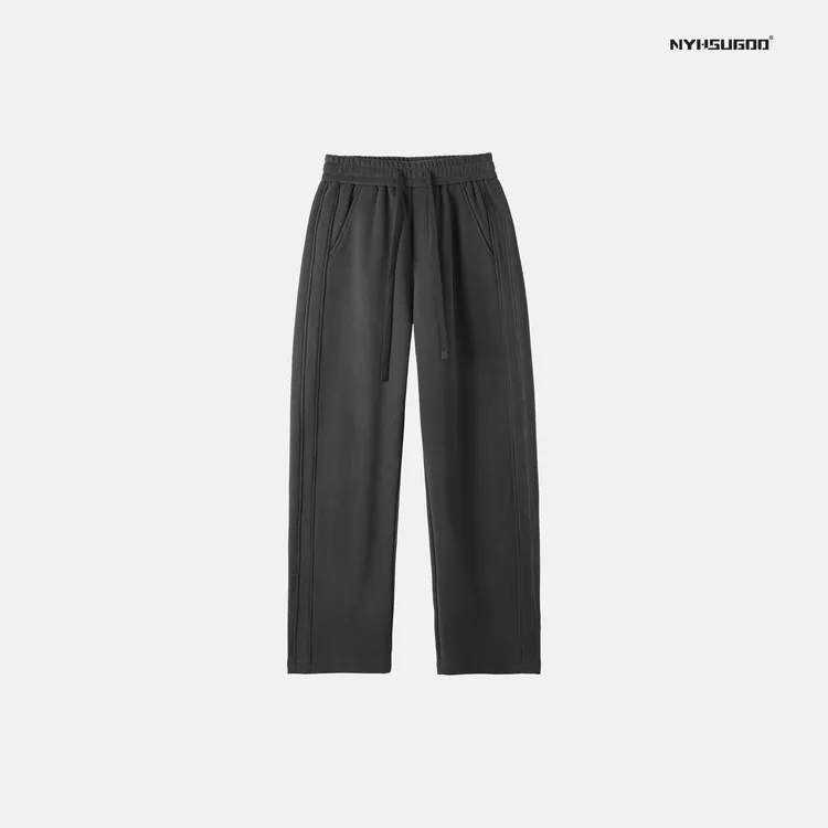 NYHSUGOO/南乙3329秋冬重磅软糯男士卫裤美式抽绳加厚显瘦休闲裤