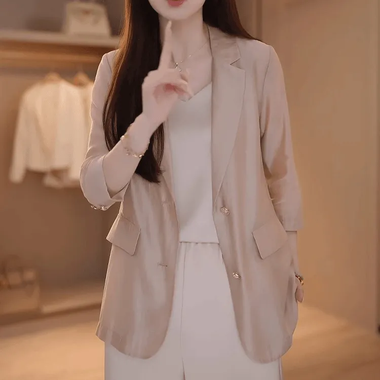 轻奢高端小西装设计感高档夏季薄款外套女休闲宽松防晒西服上衣