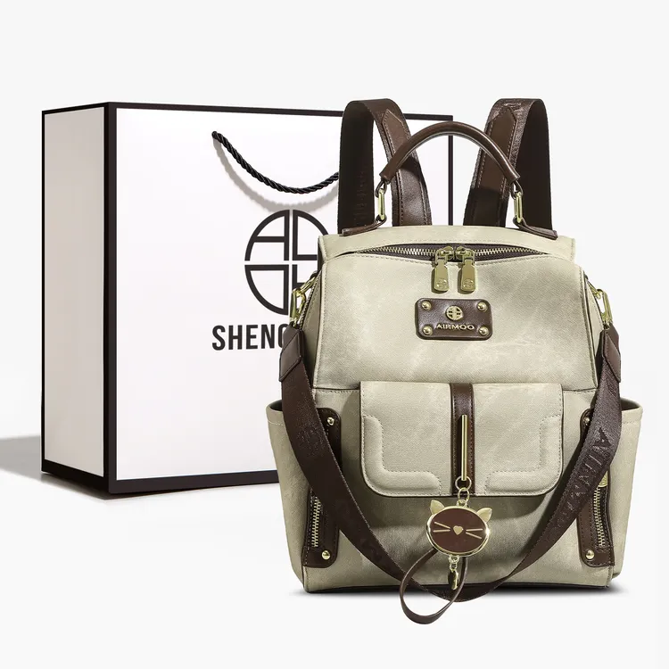 SHENGMILUO/圣米洛轻奢通勤双肩包包女设计百搭大容量可单肩背包