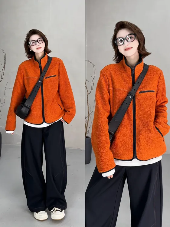 月月 秋冬【卢森堡公园】保暖外套双拉链摇粒绒百搭外套 2510C6549