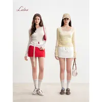 【雪宝专享】Liilou 25aw clean fit 天丝亚麻 撞色腰绳花苞短半裙