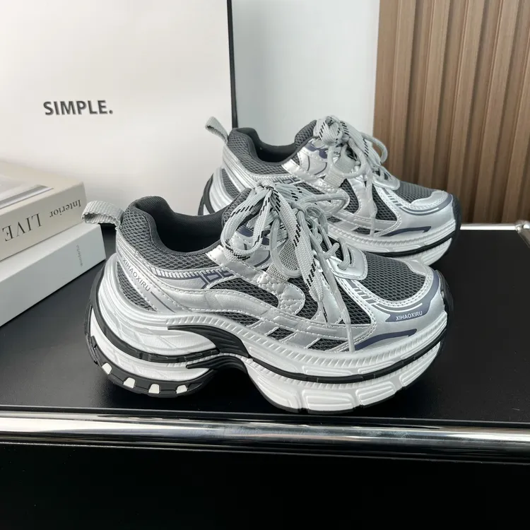 2026春季新款7cm厚底系带老爹鞋女百搭时尚休闲运动鞋学生单鞋