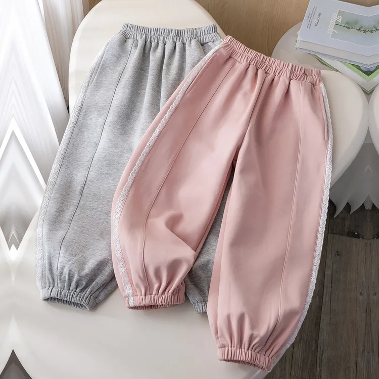 女童棉质卫衣裤子儿童洋气休闲裤中大童春秋款运动裤女孩宽松长裤