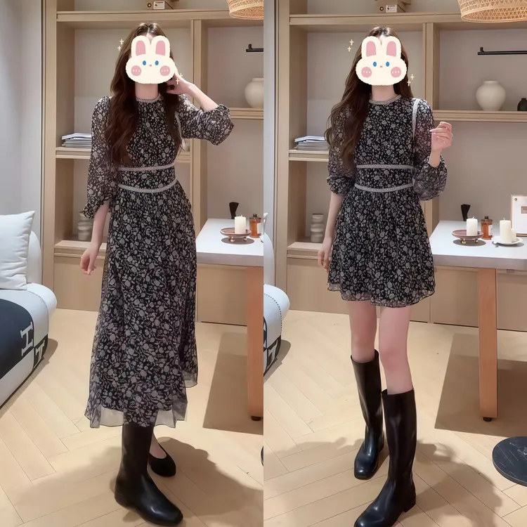 【繁花协奏】气质百搭休闲高级感设计连衣裙显瘦套装BB50166