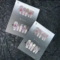 粉冰花.两单包邮.孤品.微瑕.No退No换.纯手工穿戴甲.可拆卸