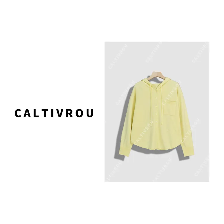 【蕊蕊】针织开衫外套25秋冬新款女装外搭休闲连帽毛衣外套Y19312