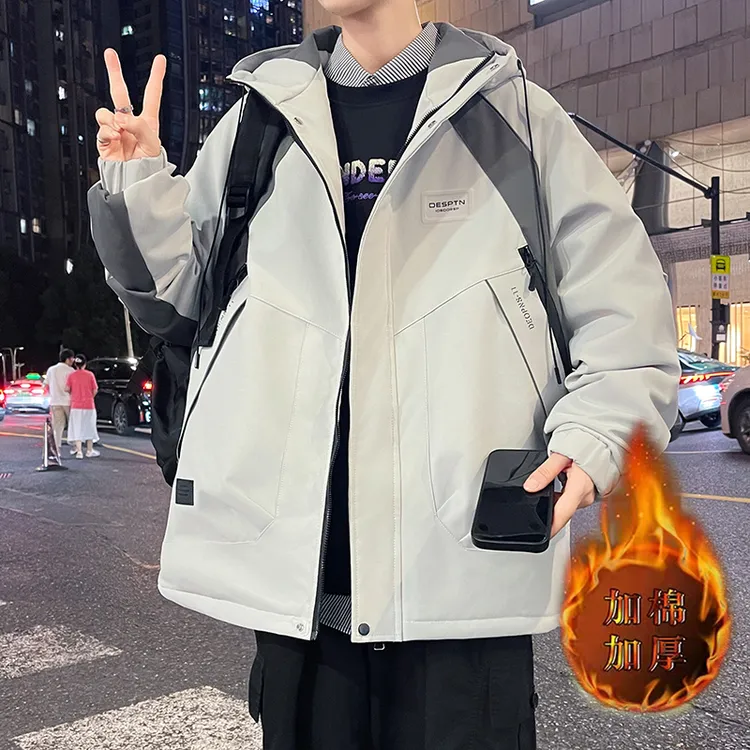 2025秋冬港风加棉加厚棉衣男潮流设计感棉服6527