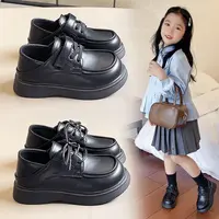 【断码】25秋款童鞋男童黑色皮鞋儿童休闲单鞋女童英伦风表演鞋Z77