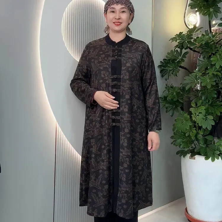 w2446(大版)盘扣风衣外套