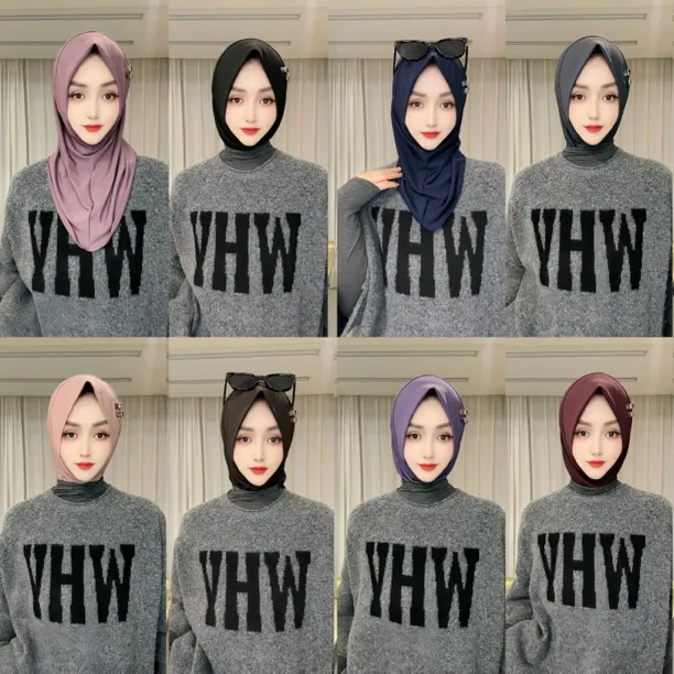 MY110「洛丽塔」时尚格子皮扣简约休闲套头头巾