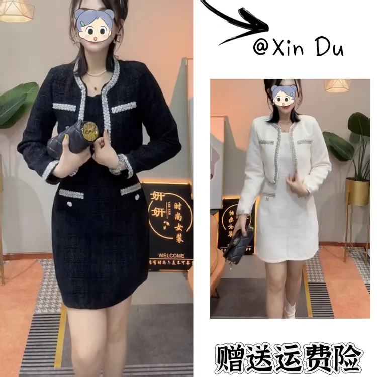 2025秋季新款时尚显瘦气质女士网红洋气两件套百搭款D23159