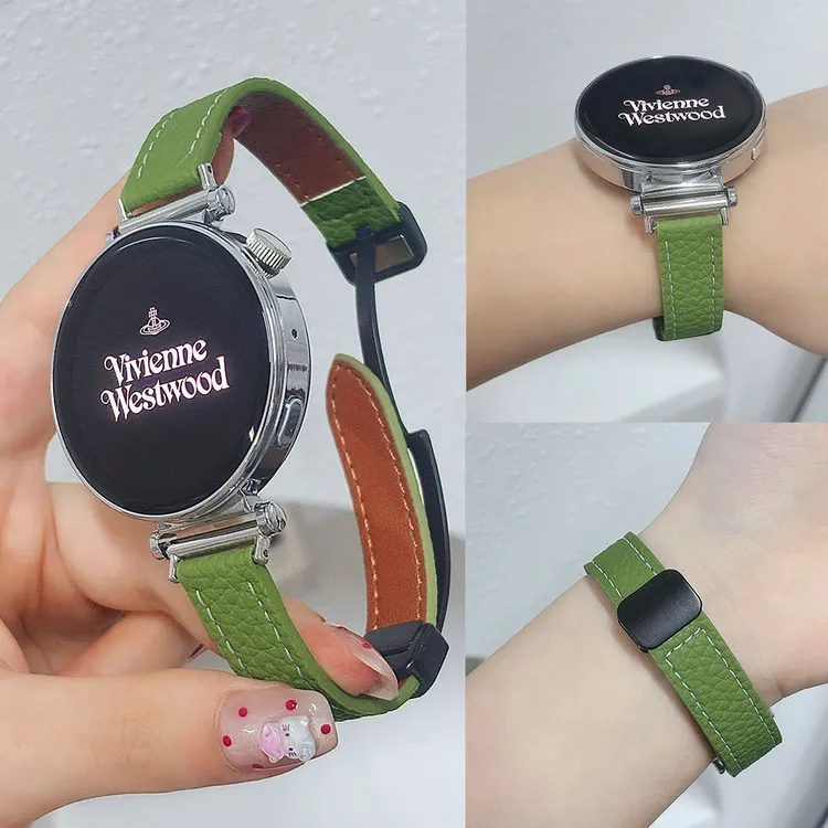 适用华为watchGT5荔枝41mm磁吸扣gt4手表带18/22mm通用轻奢女腕带