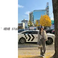 晴晴家-「880克毛巾裤」25年冬韩系简约百搭休闲舒适抽绳长裤1862